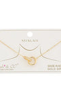 Double link chain on card with necklace on white background