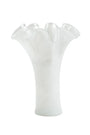 White vase with a unique design on a white background