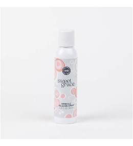 Wrinkle release spray bottle with Sweet Grace label, white cap