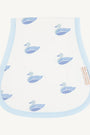 Baby bib with duck pattern on a white background