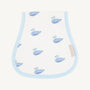 Baby bib with duck pattern on a white background