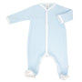 Blue baby onesie  on a white background