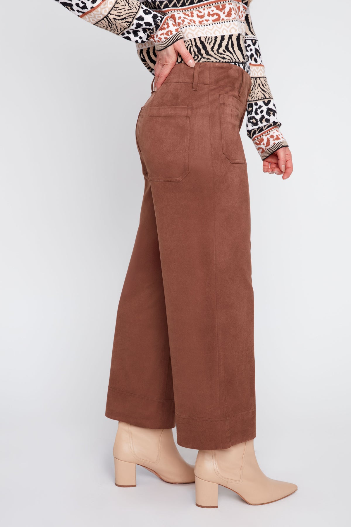 Faux Suede Knit Pant -R11095