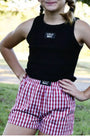 Youth Red Gingham Lulu Mac Shorts