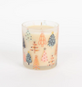 Candle with Christmas tree design on a white background