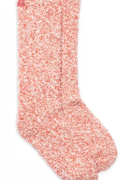 Floral-patterned sock on a white background