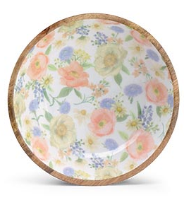 Decorative bowl with floral pattern on a white background
