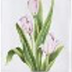 Illustration of pink flowers with green leaves on a white background