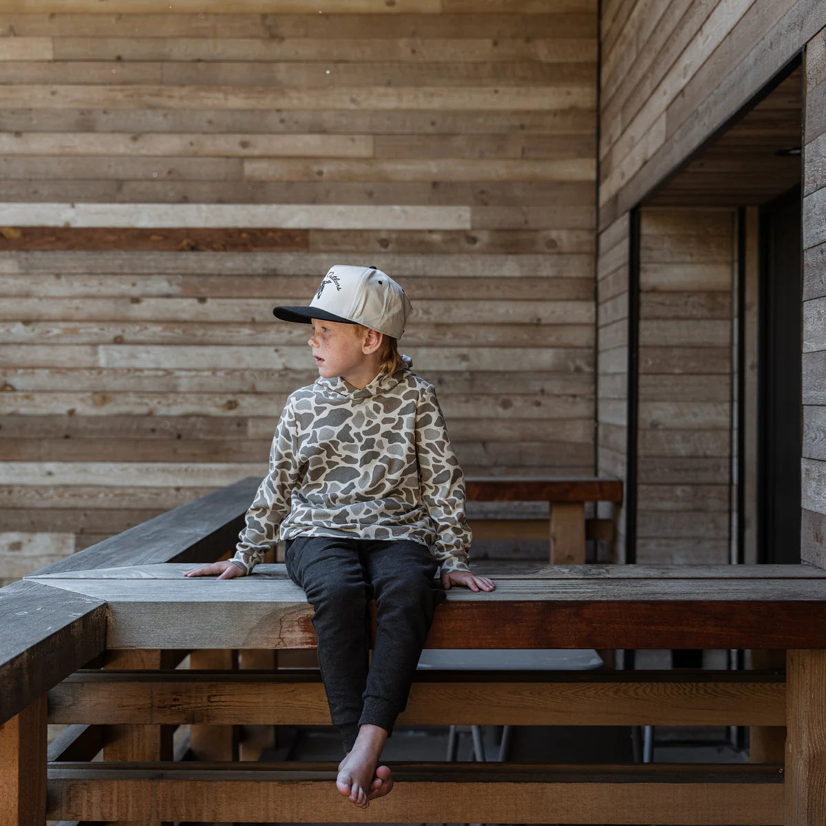 Burlebo Youth Fleece Hoodie - Classic Deer Camo - Youth XL