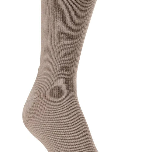 Beige sock on a white background