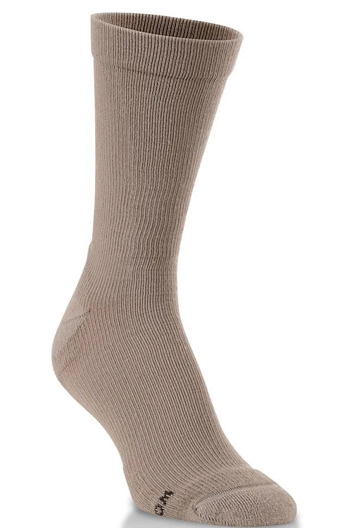 Beige sock on a white background
