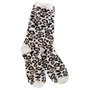 Leopard print socks on a white background