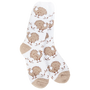 White sock with brown turkey pattern on a white background