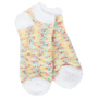 Colorful fuzzy socks on a white background