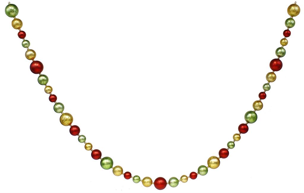 6' Muted Color Mixed Ball Garland