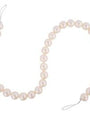 Pearl garland with large round pearls, curved loop with hanging end cord