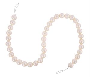 Pearl garland with large round pearls, curved loop with hanging end cord