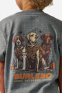 Youth Short Sleeve Camo Duck Dogs in Dark Heather Grey T-shirt