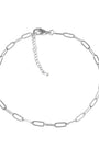 Silver chain bracelet on a white background