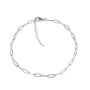 Silver chain bracelet on a white background