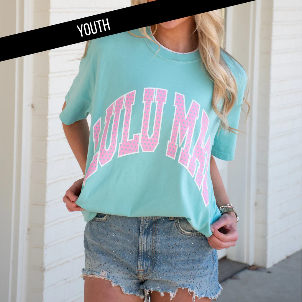 Girlie Girl Originals - KD-PD-1001 Polka Dot Youth Chalky Mint Comfort Colors Tee