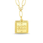Gold pendant with the number 322 on a white background