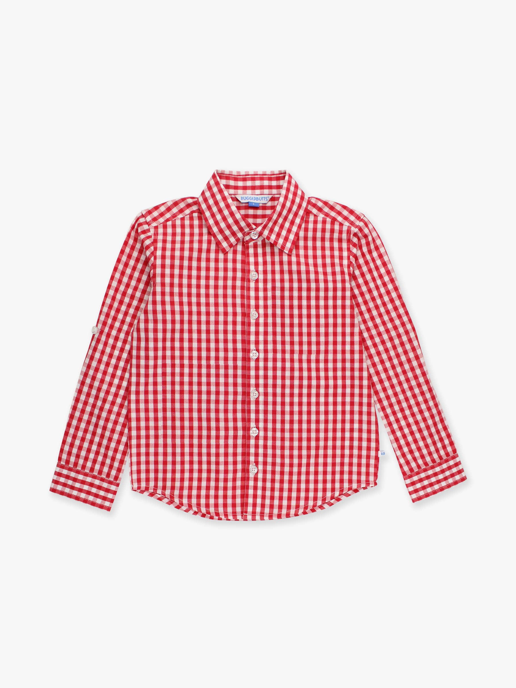 Red and white checkered shirt on a white background
