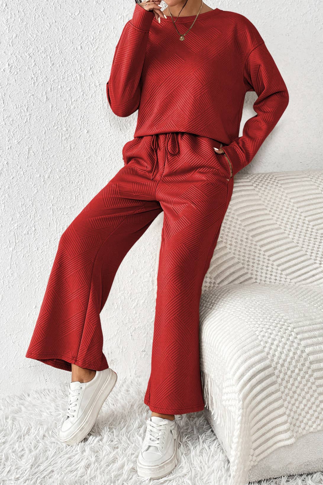 Little Daisy Closet - LDC Ultra Loose Textured 2pcs Slouchy Outfit