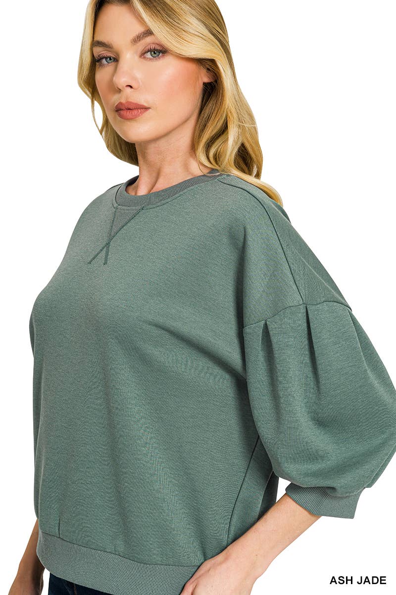 42POPS - `Scuba Dolman Sleeve Pullover SI-29323 Zenana