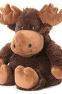 Plush moose toy on a white background