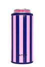 Navy and pink striped drink cooler sleeve with Katydid logo