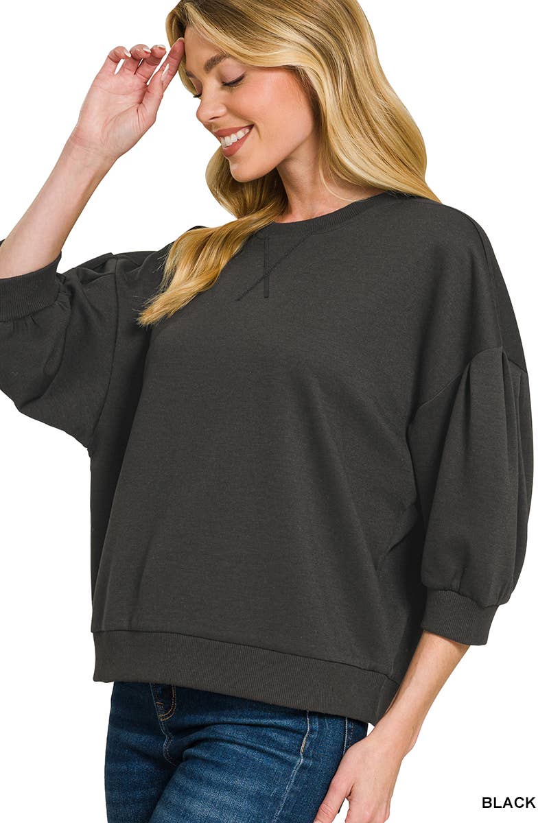 42POPS - `Scuba Dolman Sleeve Pullover SI-29323 Zenana