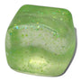 Green glittery cube on a white background