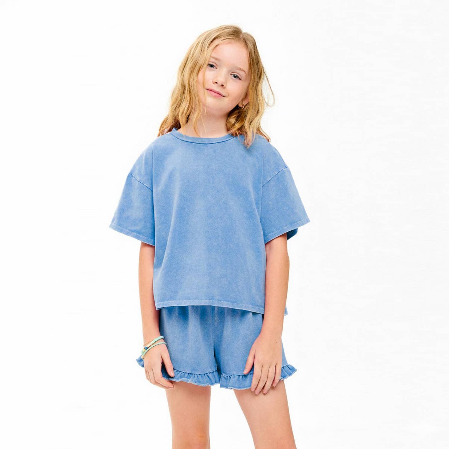 Good Girl - Mineral Washed Top and Shorts Set