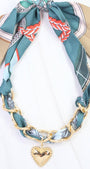 Caroline Hill - Santee Scarf Charm Necklace Teal