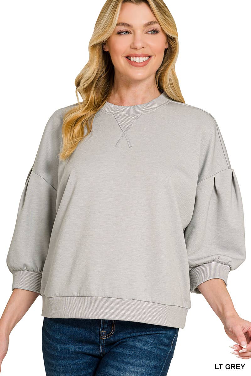 42POPS - `Scuba Dolman Sleeve Pullover SI-29323 Zenana