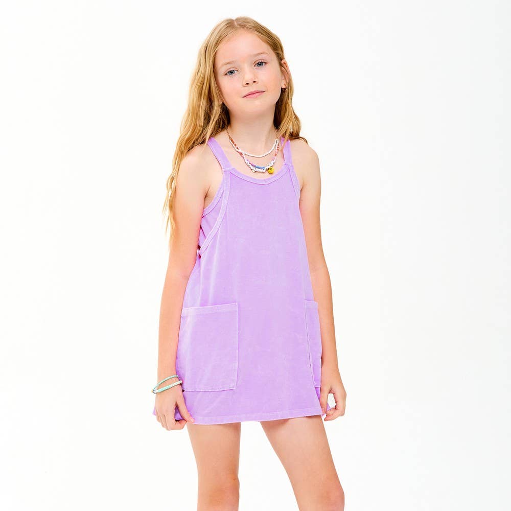 Good Girl - Mineral Washed Dress with Built-in Romper Lining