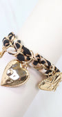 Caroline Hill - Burlington Chain Scarf Bracelet with Charms Leopard