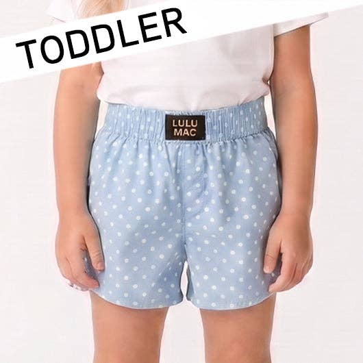 Girlie Girl Originals - TD-SH-1010 Light Blue Mini Polka Dot TODDLER SHORT