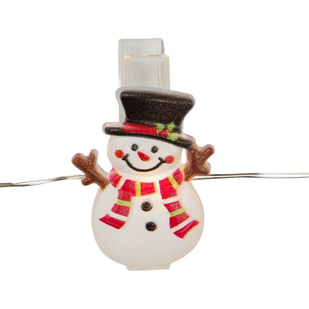 7' Battery Operated 15L Santa, Snowman & Christmas Tree Fairy Clip Lights In PDQ, 3 Assorted
