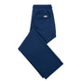 Navy blue sweatpants with a small logo on a white background