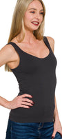 42POPS - Seamless Tank Top w/ Built-in Bra Zenana