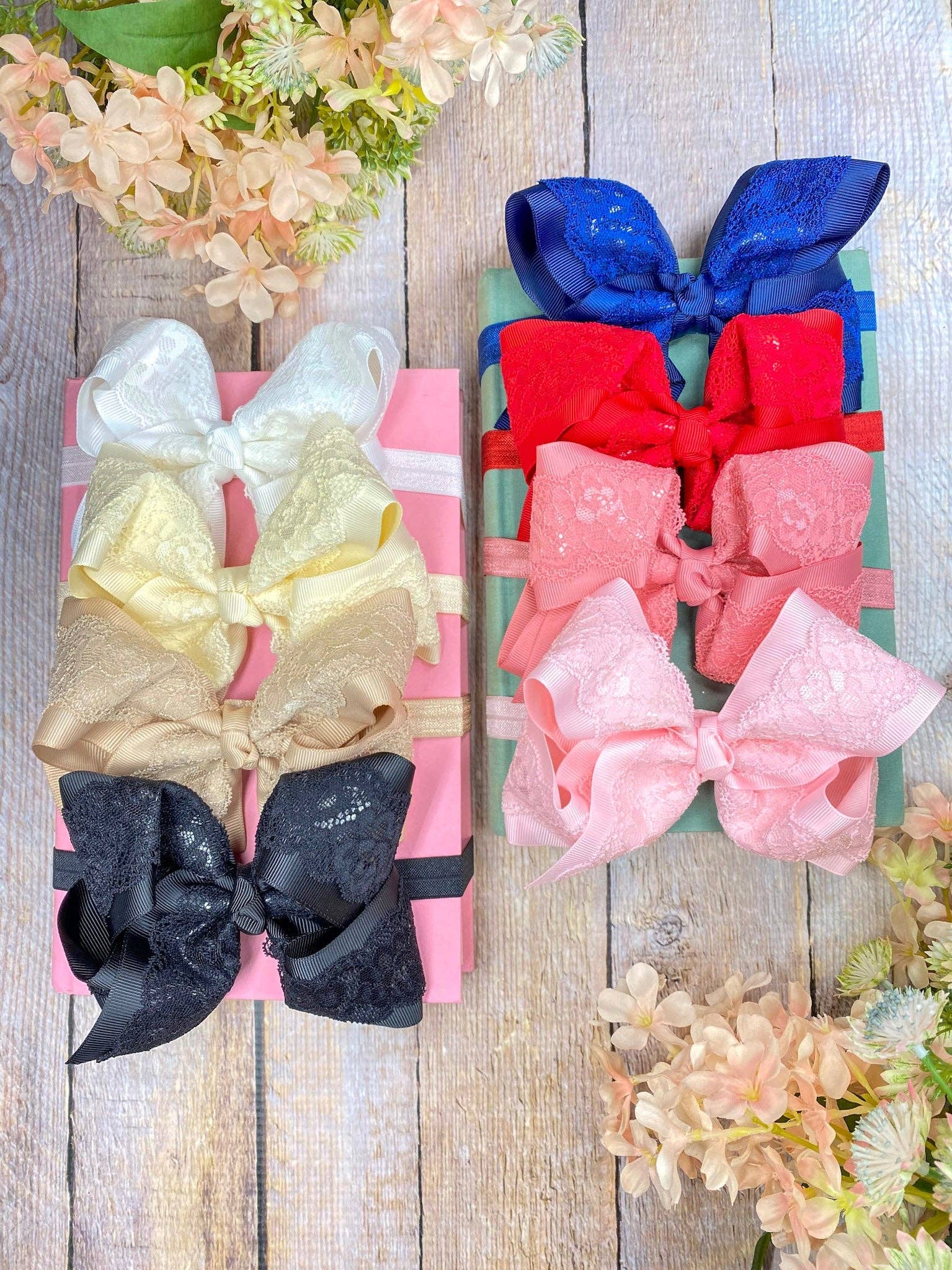 The Hair Bow Company - 4.5" Chantilly Lace Classic Hair Bow | Clip or Headband