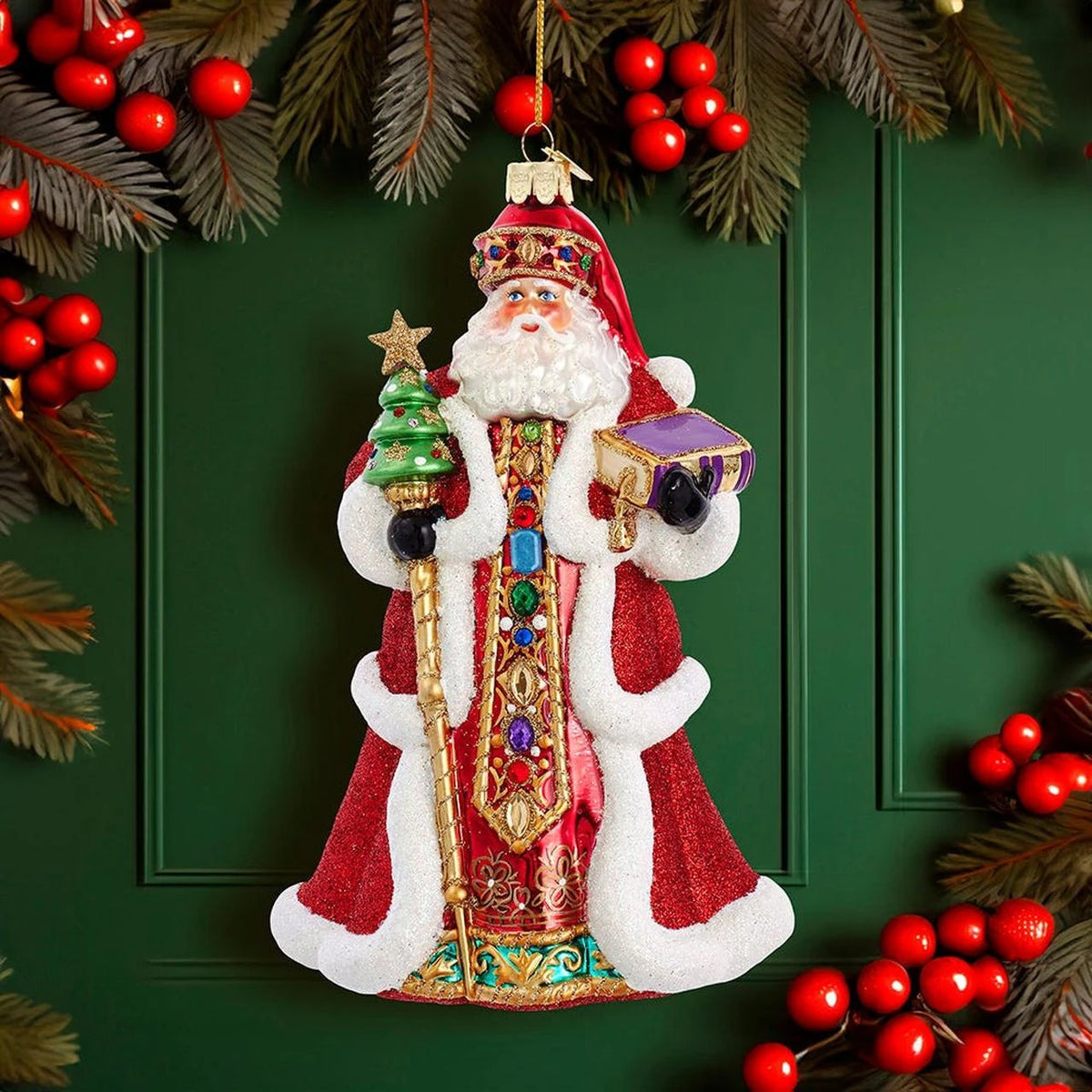 7" Bellissimo Red Santa w/Staff