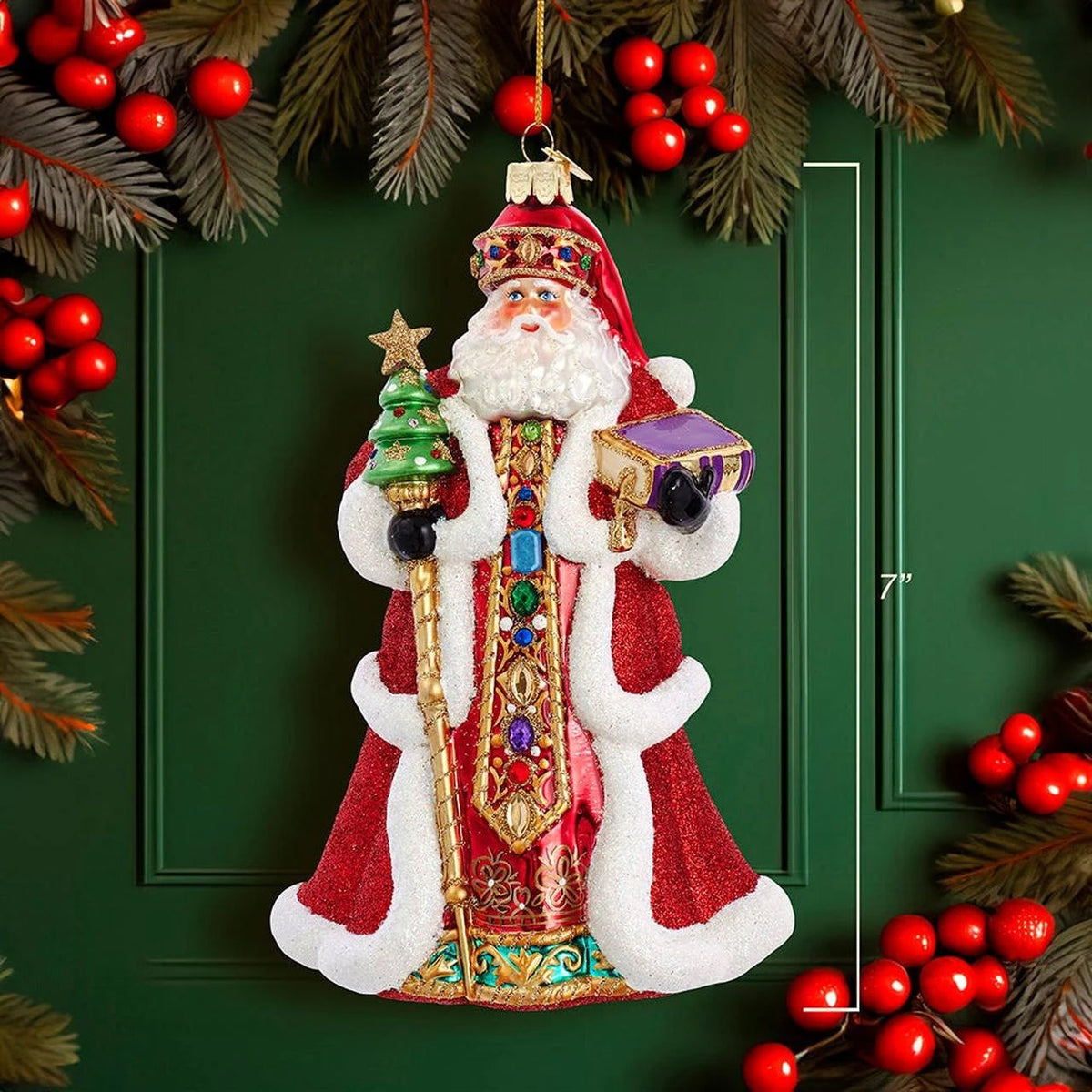 7" Bellissimo Red Santa w/Staff