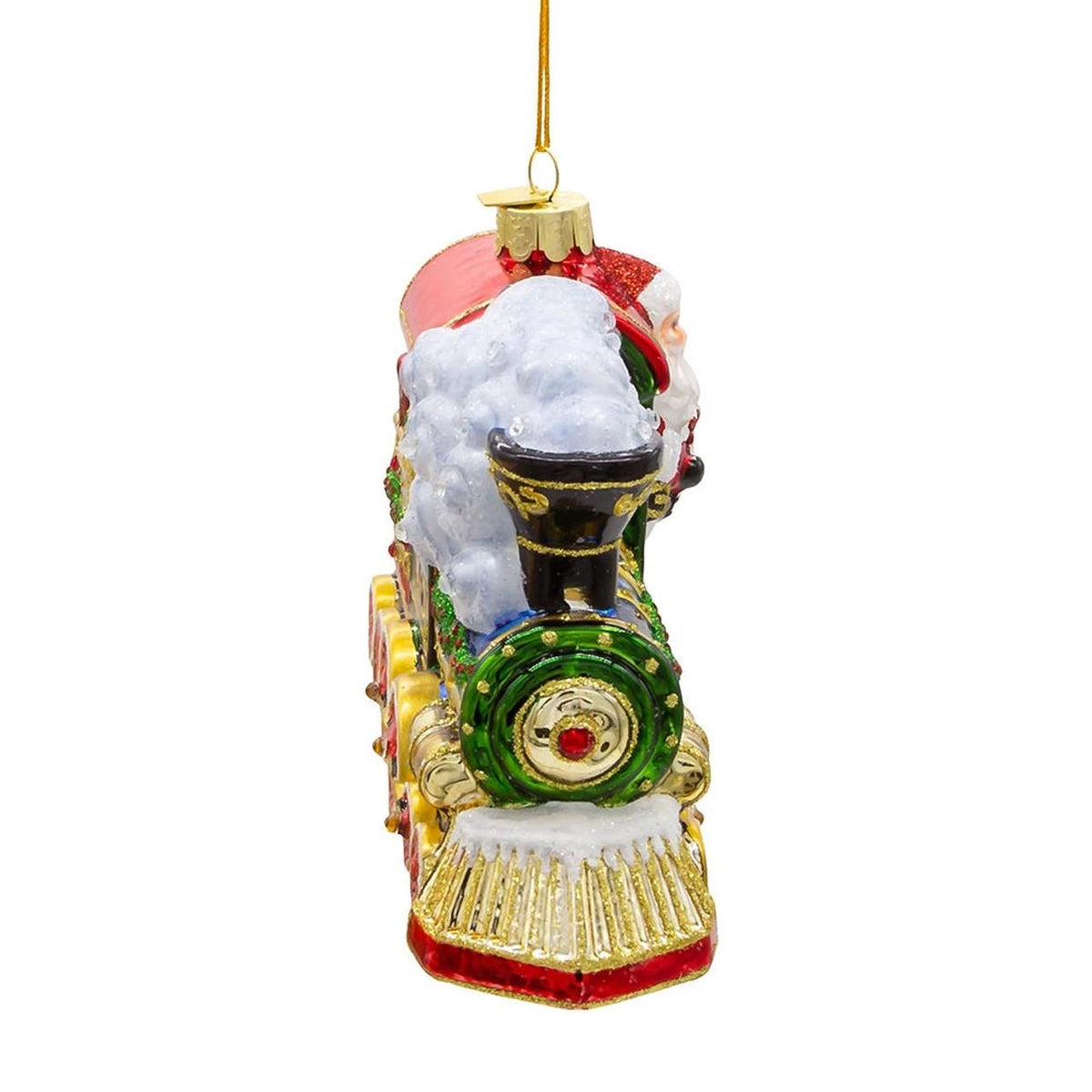 6" Bellissimo Santa w/Train Ornament