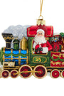 6" Bellissimo Santa w/Train Ornament