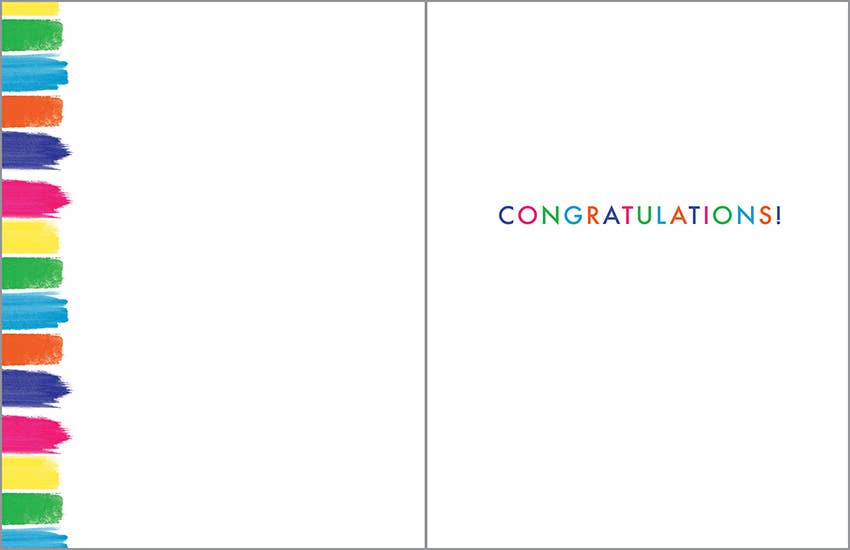 GINA B DESIGNS - Congratulations Greeting Card - Color Brush Strokes
