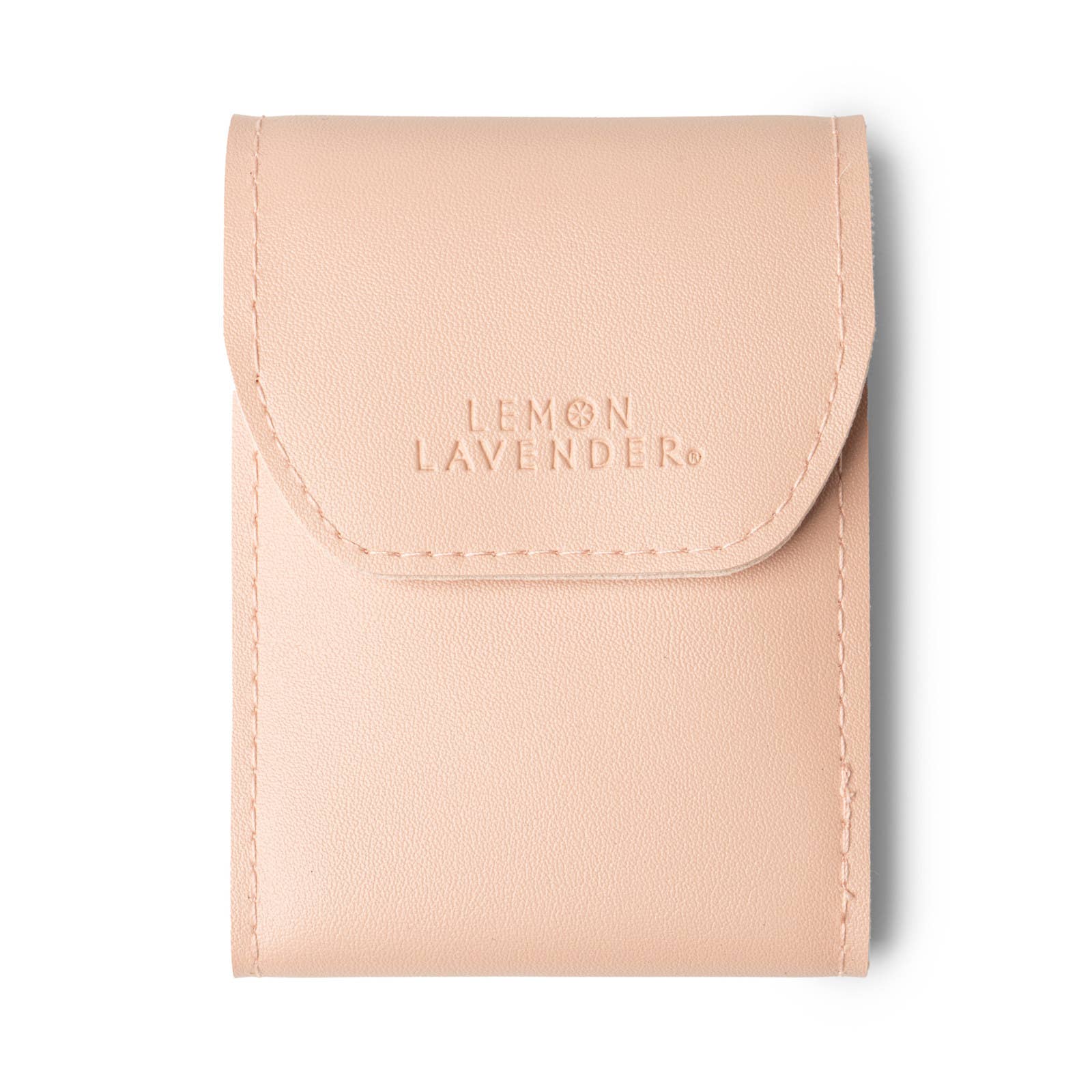 Pink pouch with 'Lemon Lavender' branding on a white background