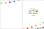 Birthday card with colorful string lights and 'Have the Happiest Birthday ever!' text.
